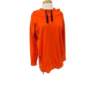 Abound orange red hooded cowl neck sweatshirt womens M